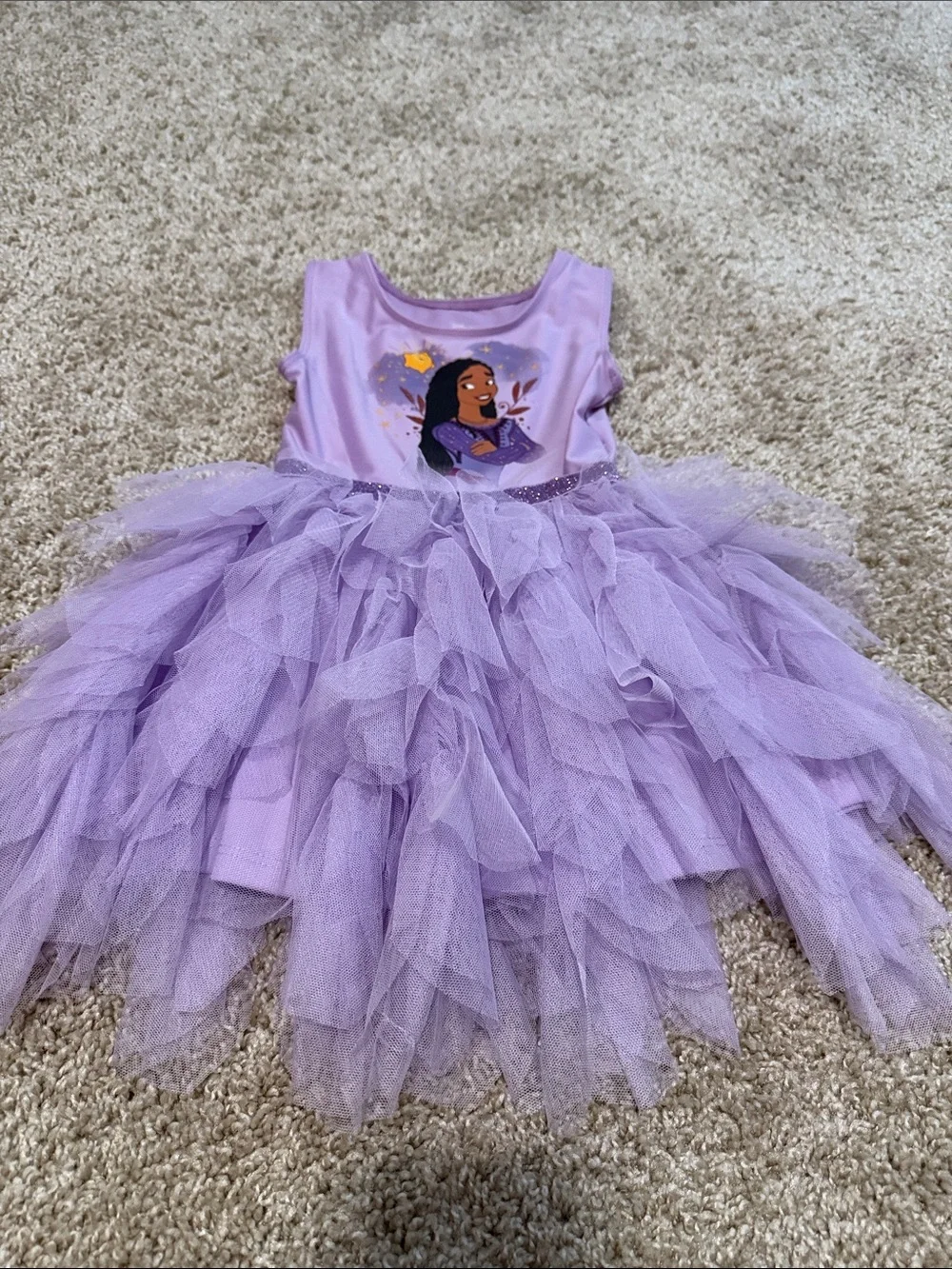 Purple Tulle Princess Dress with Character